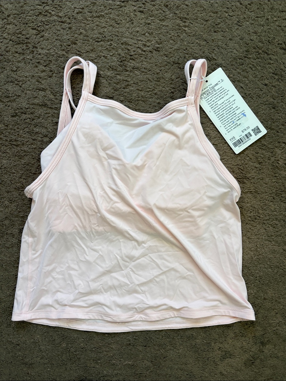 Lululemon Focuser 2-1 Tank Light Pink Women's Tank Top Camisole